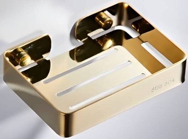 MA-JAI-008 Jabonera Cuadrada Acero Inoxidable Dorado