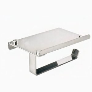 MA-PPR-014 Portarrollo con repisa Acero inox Brillante