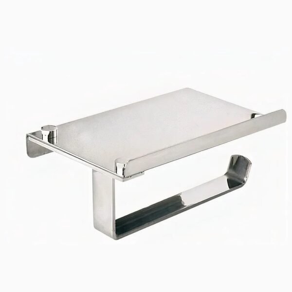 MA-PPR-014 Portarrollo con repisa Acero inox Brillante