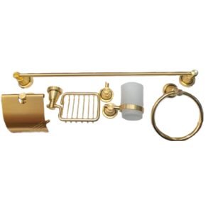 MA-SEB-005 Set de Baño x 6 pzas Dorado Mate