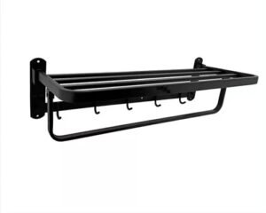 MA-TLB-013 Organizador de Toalla con ganchos de 60cm Negro Mate