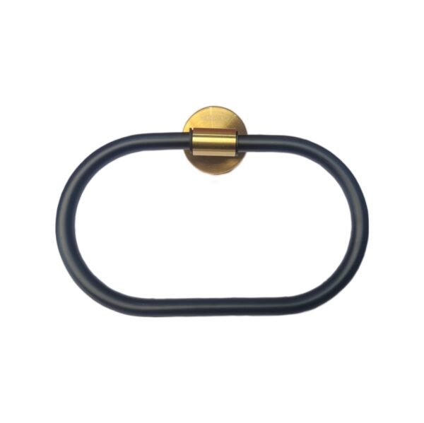 MA-TLB-017 Toallero Argolla Negro con Dorado