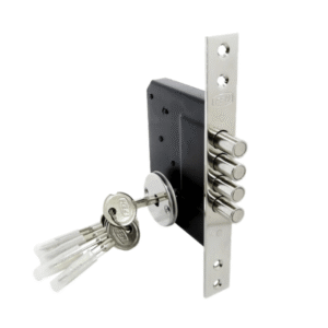 Cerradura de Embutir 2 Golpes Negro Mate con Manija Eurolocks