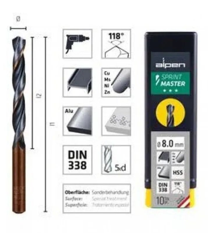 fierro Broca para Fierro 1/2" Alpen