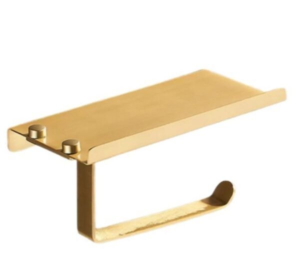 papeldorado Portarrollo con repisa Dorado Satinado