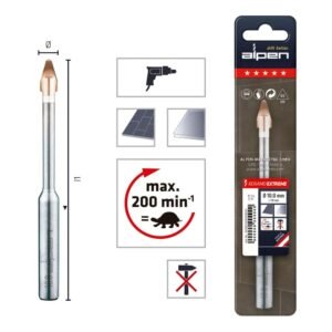 Broca para vidrio 10mm - 3/8" Alpen