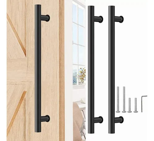 puertamadera Manillon Recto Para Madera Negro Mate Eurolocks