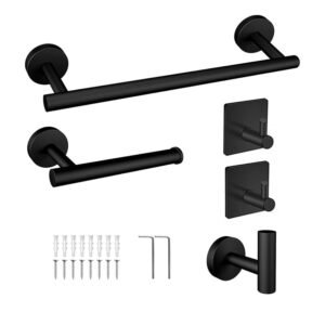 setdebaño Set de baño x 5 pzas Negro Mate