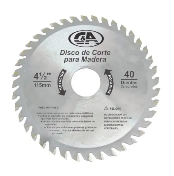 disco40dientes Disco de Corte D/Madera 40 Dientes 4 1/2" C&A