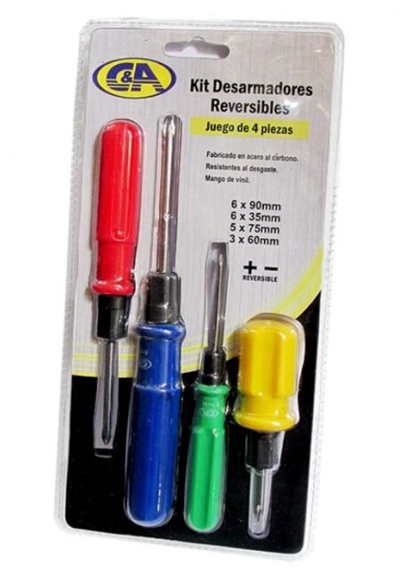 Desarmador 2 en 1 Kit x 4pzas C&A