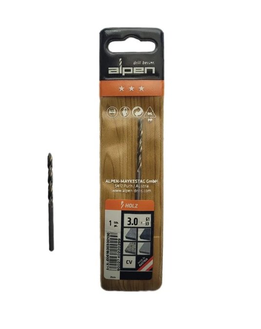 maderabroca Broca para madera 3mm - 1/8" Alpen