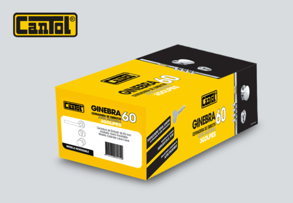 Cerradura de Embutir Principal Estandar Ac. Inox 3 Golpes Cantol - Reversible